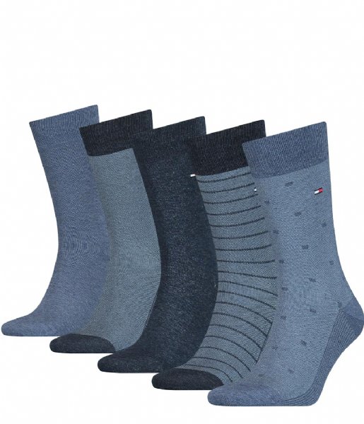 Tommy Hilfiger  Men Sock 5P Birdeye Tin Giftbox Jeans (001)